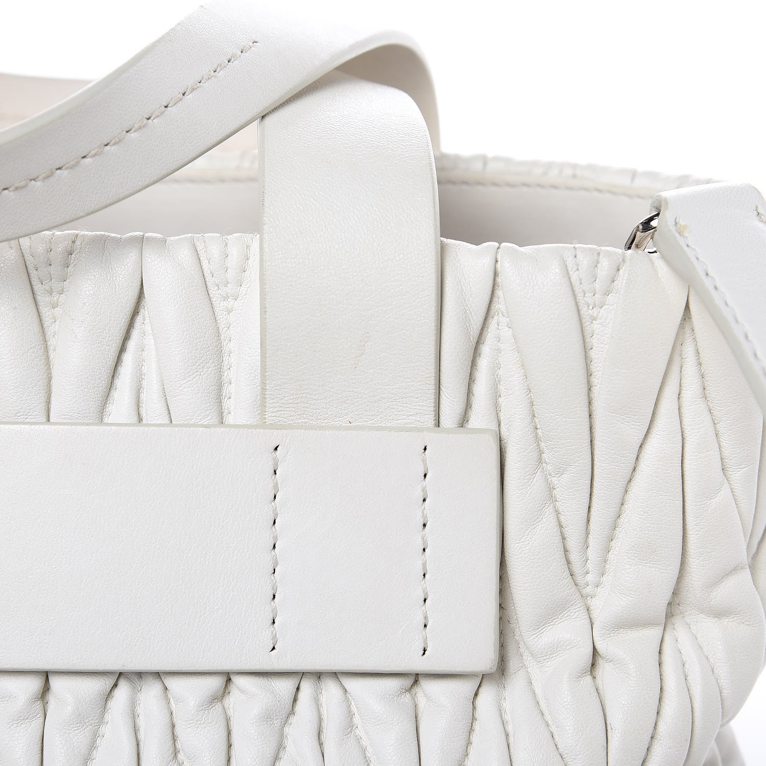 Miu Miu Nappa Matelasse Wicker Basket Bag White Miele 14 of 16