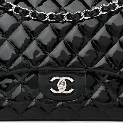 Chanel Patent Quilted Jumbo Double Flap Black 9 of 13