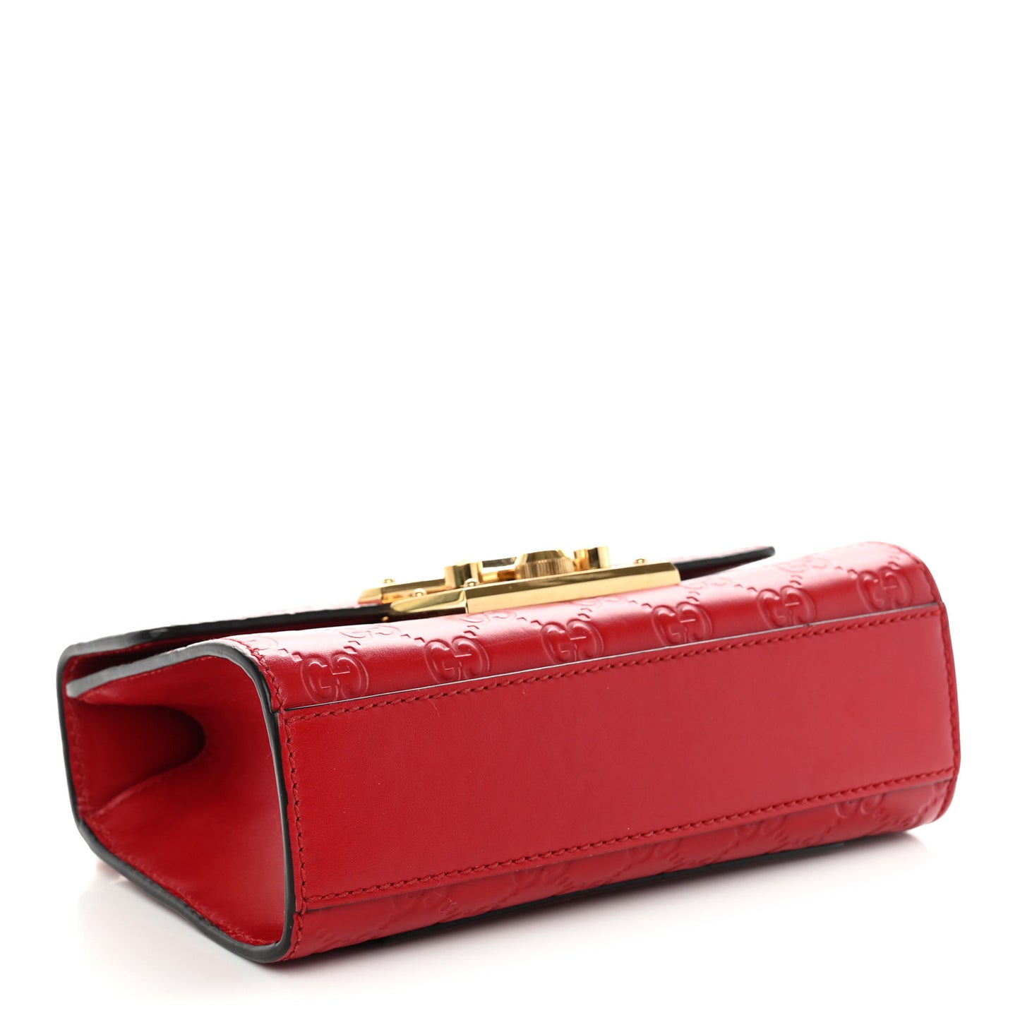Guccissima Small Padlock Shoulder Bag Hibiscus Red