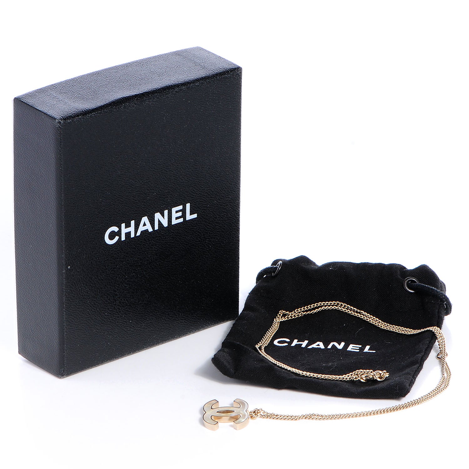 Chanel Mother of Pearl CC Necklace Gold 4 of 4