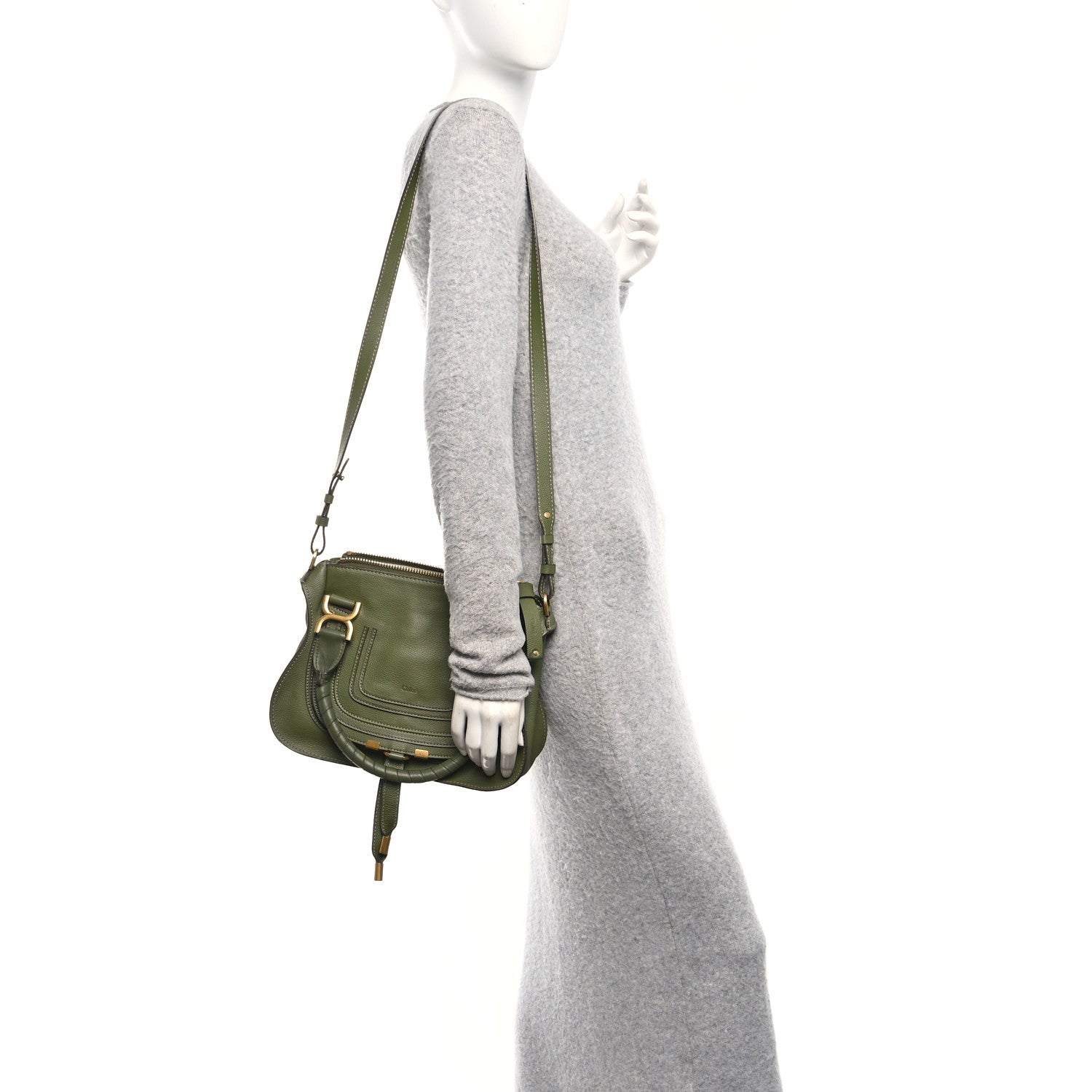 Chloe Calfskin Small Marcie Satchel Light Cactus 2 of 10