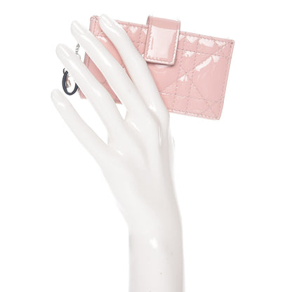 Christian Dior Patent Cannage Lady Dior 5-Gusset Card Holder Pink 2 of 15