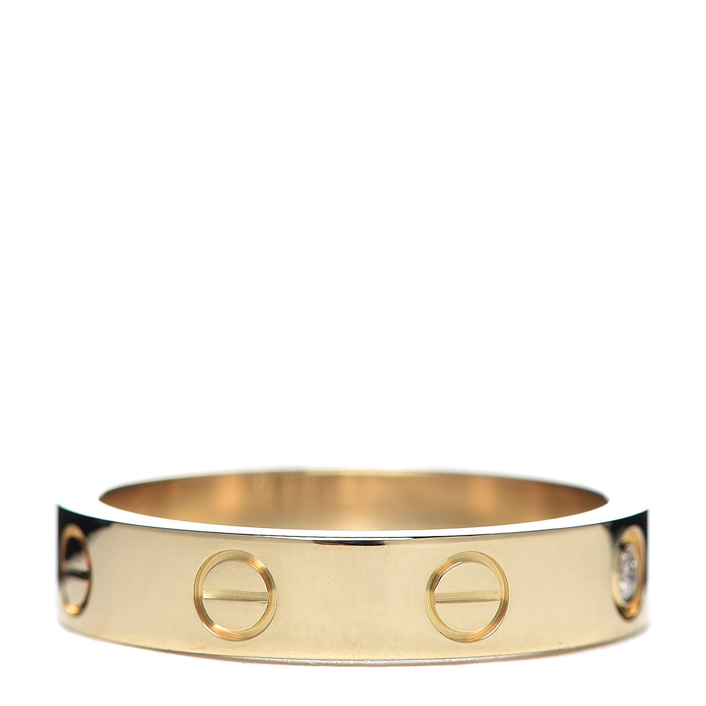 18K Yellow Gold Diamond 4mm LOVE Wedding Band Ring 52 6