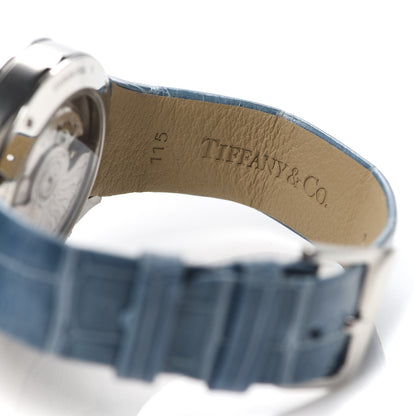 Tiffany Stainless Steel Alligator Diamond 34mm Metro 3-Hand Quartz Watch 5 of 6