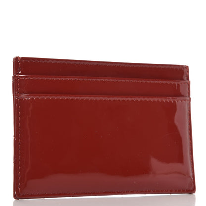 Chanel Patent Quilted Brilliant Card Holder Red 3 of 9