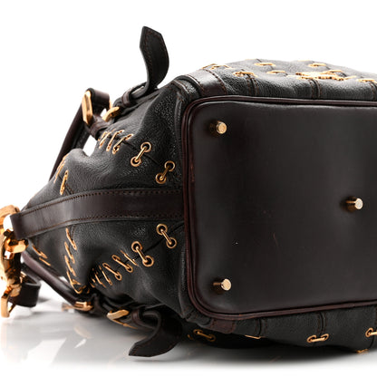 Burberry Calfskin Metal Stitch Lowry Chocolate 8 of 9