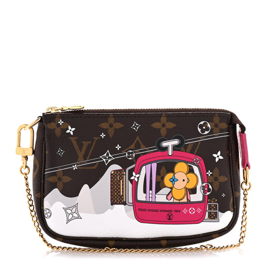 Monogram 2019 Christmas Animation Mini Courchevel Pochette Accessories Fuchsia