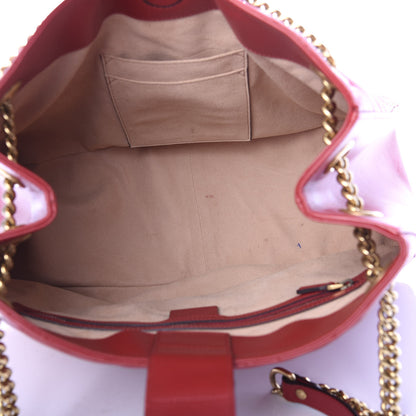 Gucci Calfskin Matelasse Medium GG Marmont Shoulder Tote Bag Hibiscus Red 4 of 12