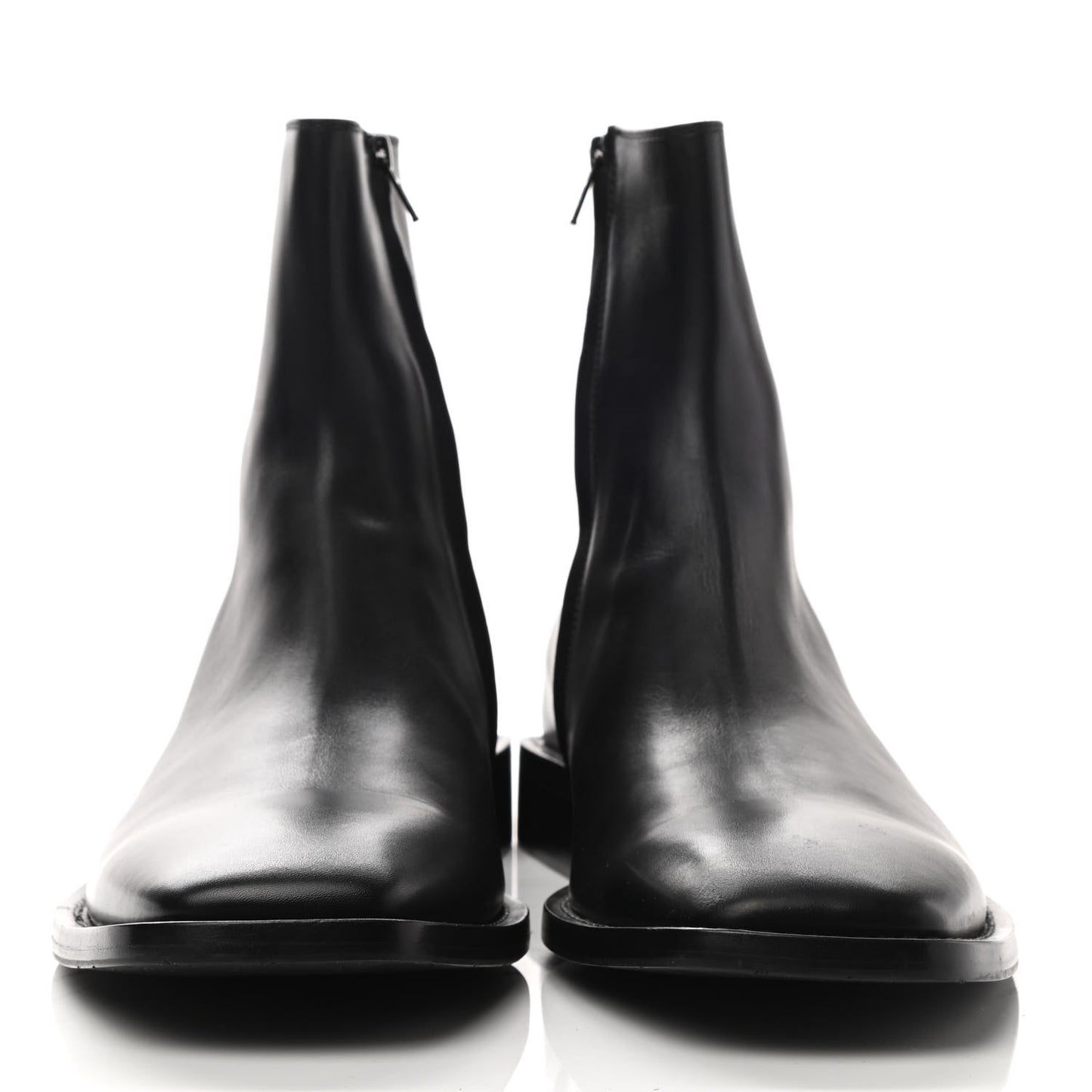 Calfskin Mens Zippered Ankle Boots 43 Black