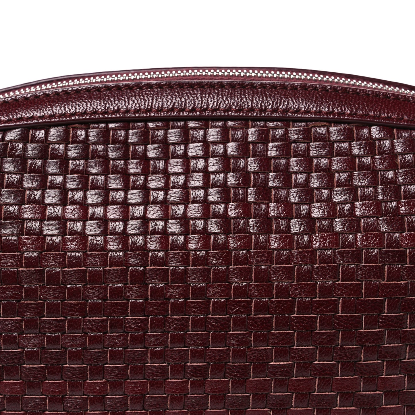 Calfskin Woven Single Mignon Shoulder Bag Terracotta