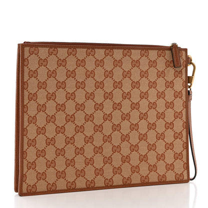 Gucci X MLB GG Monogram NY Yankees Zip Wristlet Pouch Beige Ruggine Ivory 3 of 9