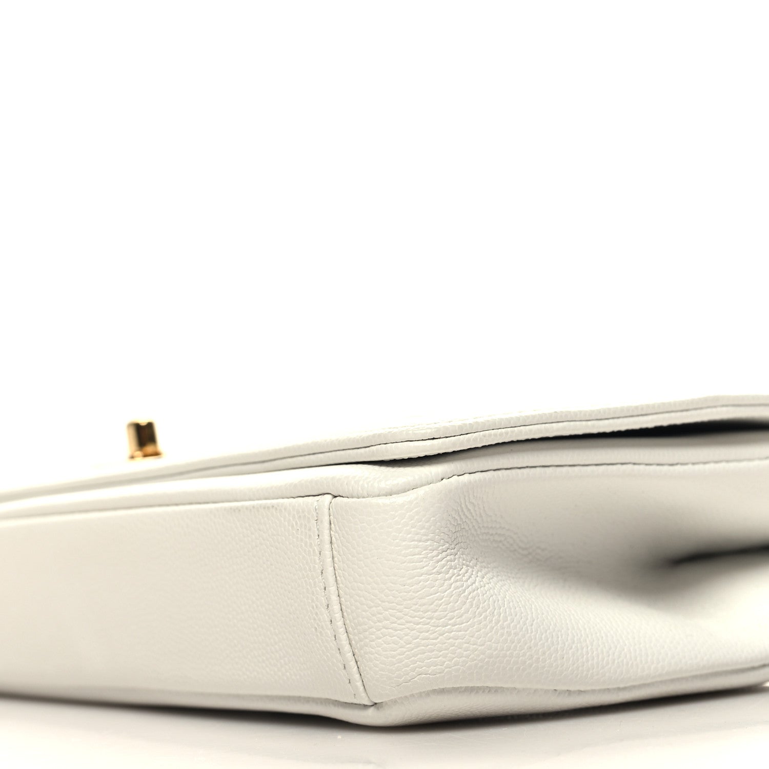 Chanel Grained Calfskin Embroidered Captain Gold Clutch White 10 of 10