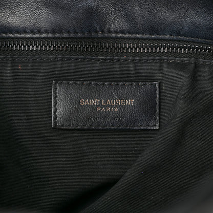 Saint Laurent Lambskin Quilted Monogram Monochrome Medium Loulou Puffer Chain Satchel Black 6 of 18