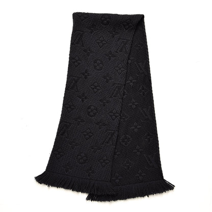 Louis Vuitton Wool Silk Logomania Scarf Charcoal Grey 3 of 7