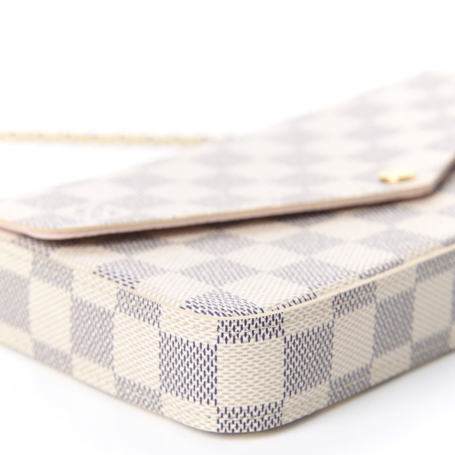 Louis Vuitton Damier Azur Pochette Felicie Chain Wallet Rose Ballerine 5 of 10