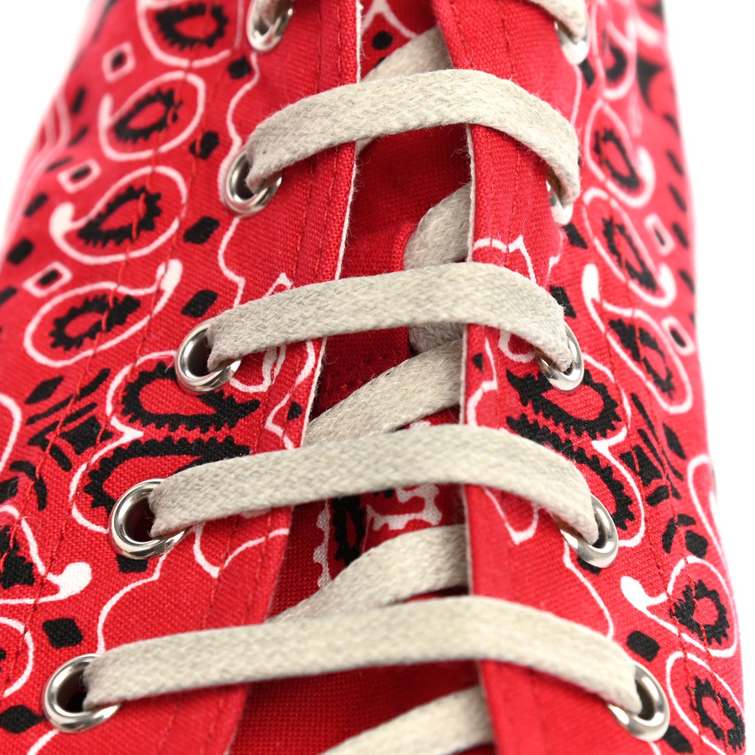 Saint Laurent Canvas Bandana Print Bedford Low Top Sneakers 43 Red 10 of 11