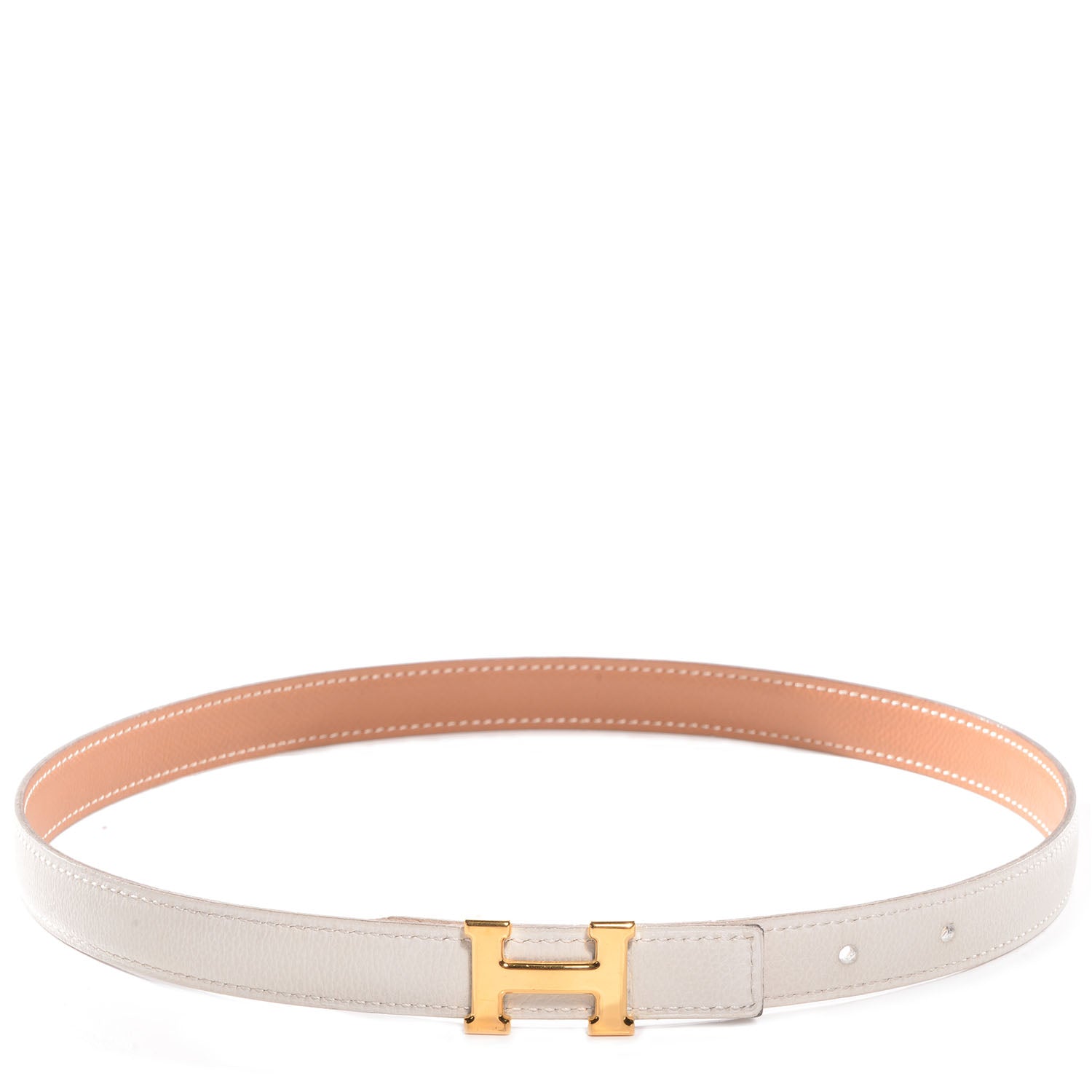 Hermes Swift Courchevel Reversible Polished Constance 18mm H Belt 65 Blanc Gold 1 of 6