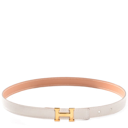 Hermes Swift Courchevel Reversible Polished Constance 18mm H Belt 65 Blanc Gold 1 of 6