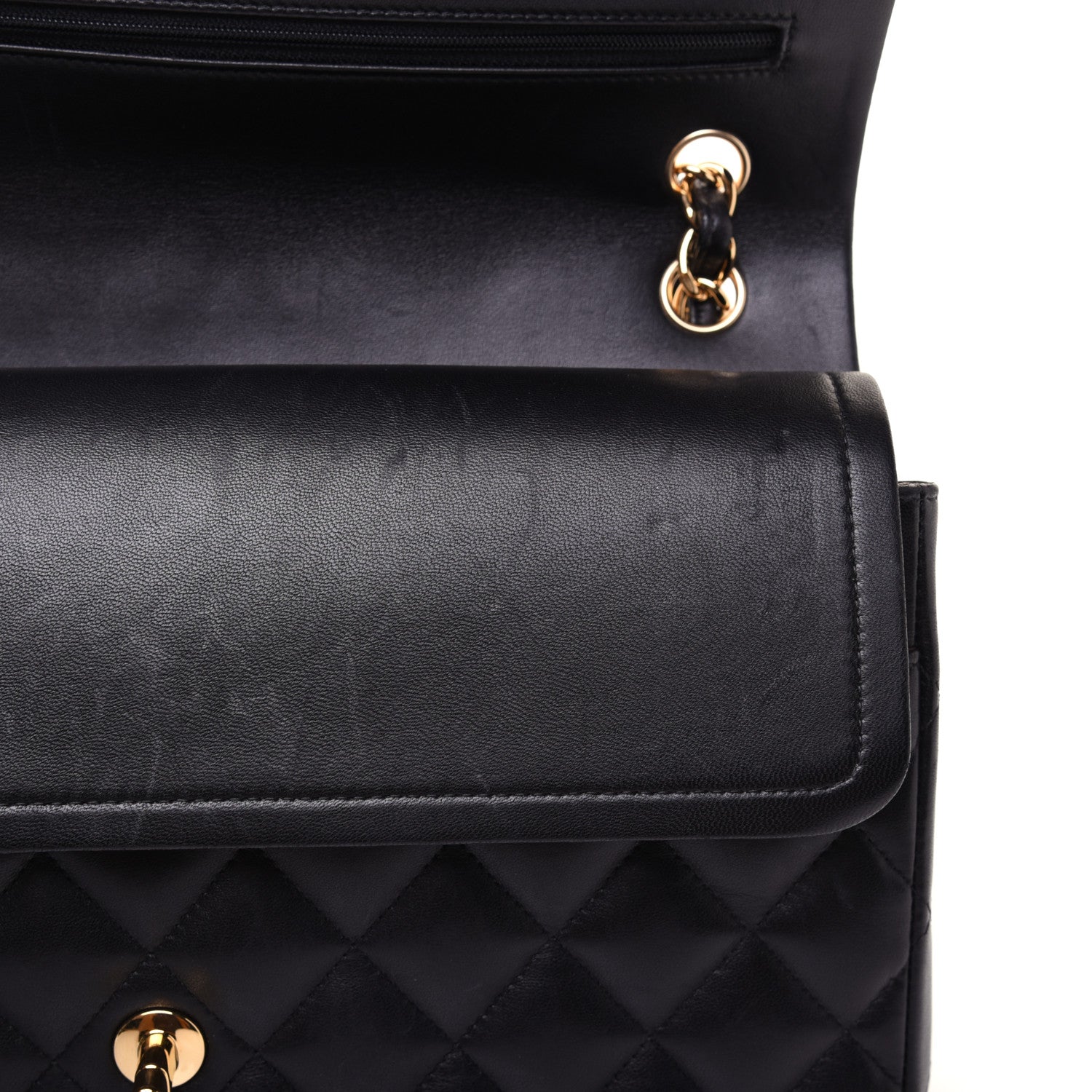 Chanel Lambskin Quilted Jumbo Double Flap Black 15 of 17