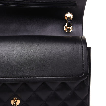 Chanel Lambskin Quilted Jumbo Double Flap Black 15 of 17