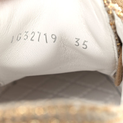 Chanel Fantasy Tweed Sneakers 35 Beige Gold 7 of 7