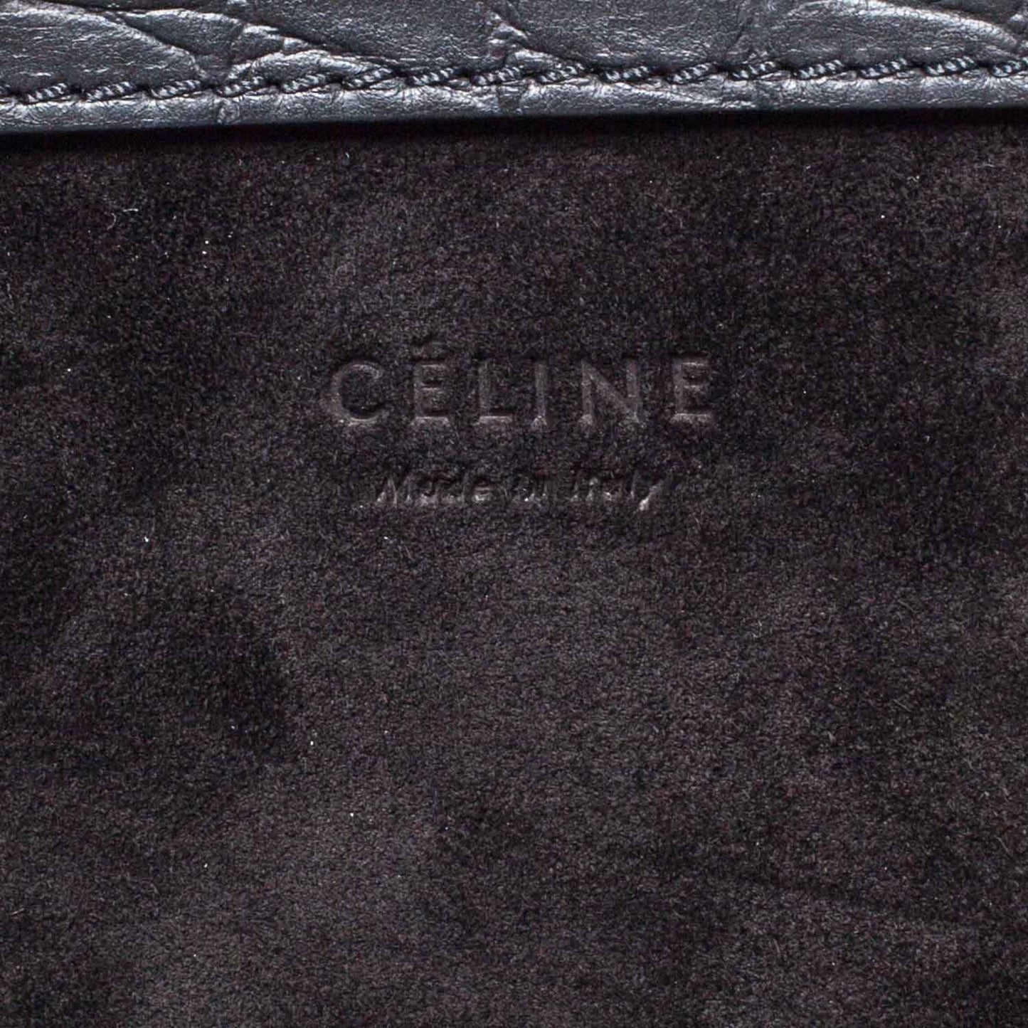 Crocodile Embossed Small Phantom Luggage Black