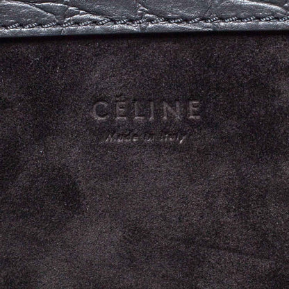 Celine Crocodile Embossed Small Phantom Luggage Black 5 of 8