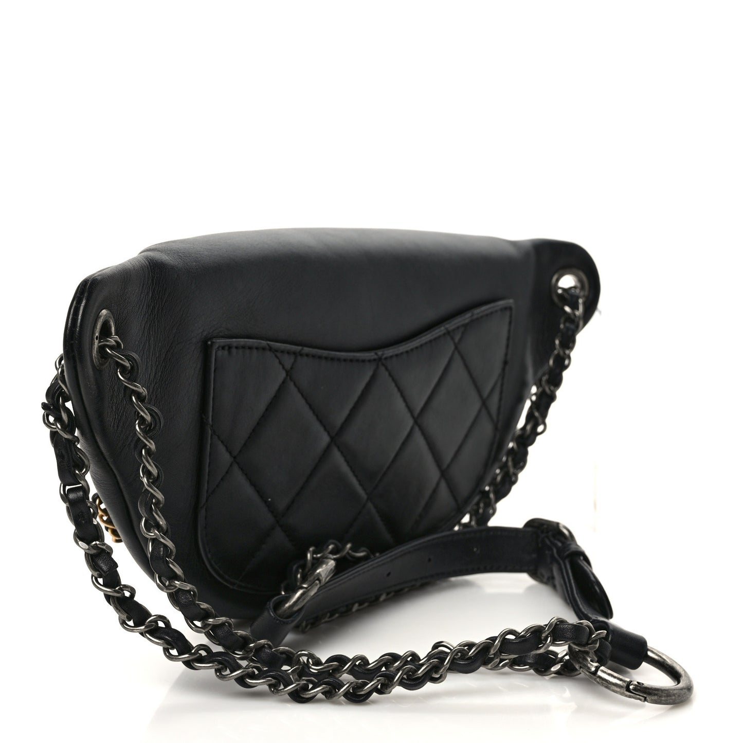 Calfskin Chain 20s Signe Waist Bag Black