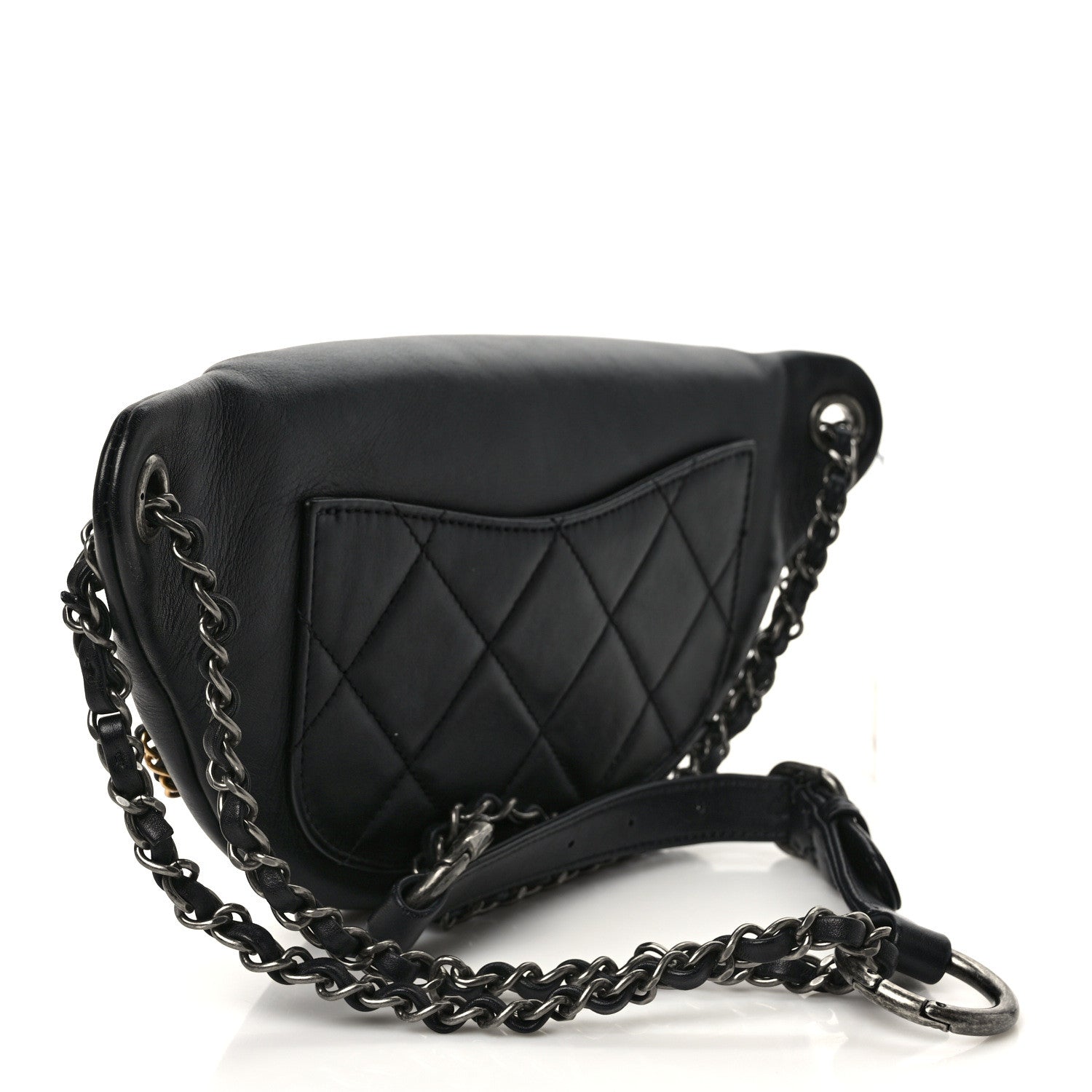 Chanel Calfskin Chain 20s Signe Waist Bag Black 3 of 9