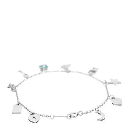 Tiffany Sterling Silver Enamel Love Notes Charm Bracelet Blue 2 of 4