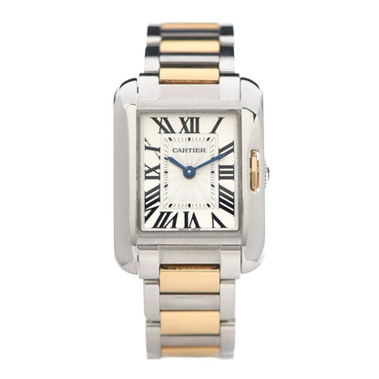 Cartier Stainless Steel 18K Yellow Gold 23mm Tank Anglaise Quartz Watch 1 of 7