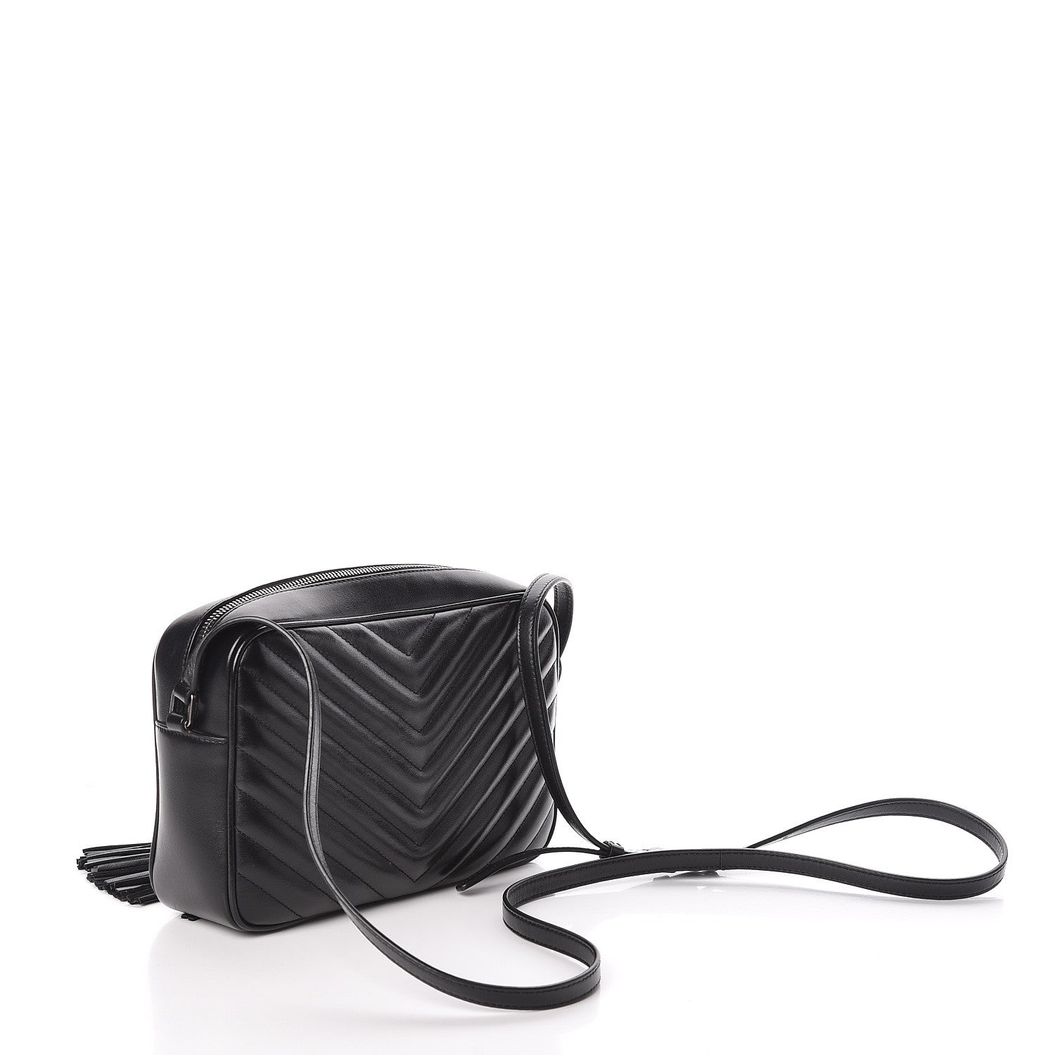 Saint Laurent Calfskin Matelasse Monogram Lou Camera Bag Black 3 of 9