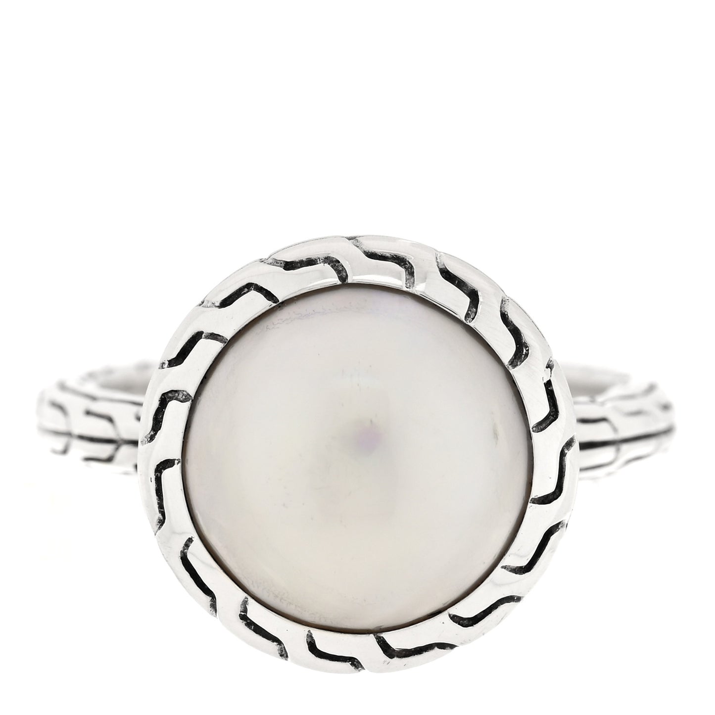 Sterling Silver Cultured Pearl Classic Chain Ring 54 7
