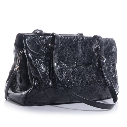 Chanel Glazed Calfskin Small On The Road Zip Tote Black 3 of 7