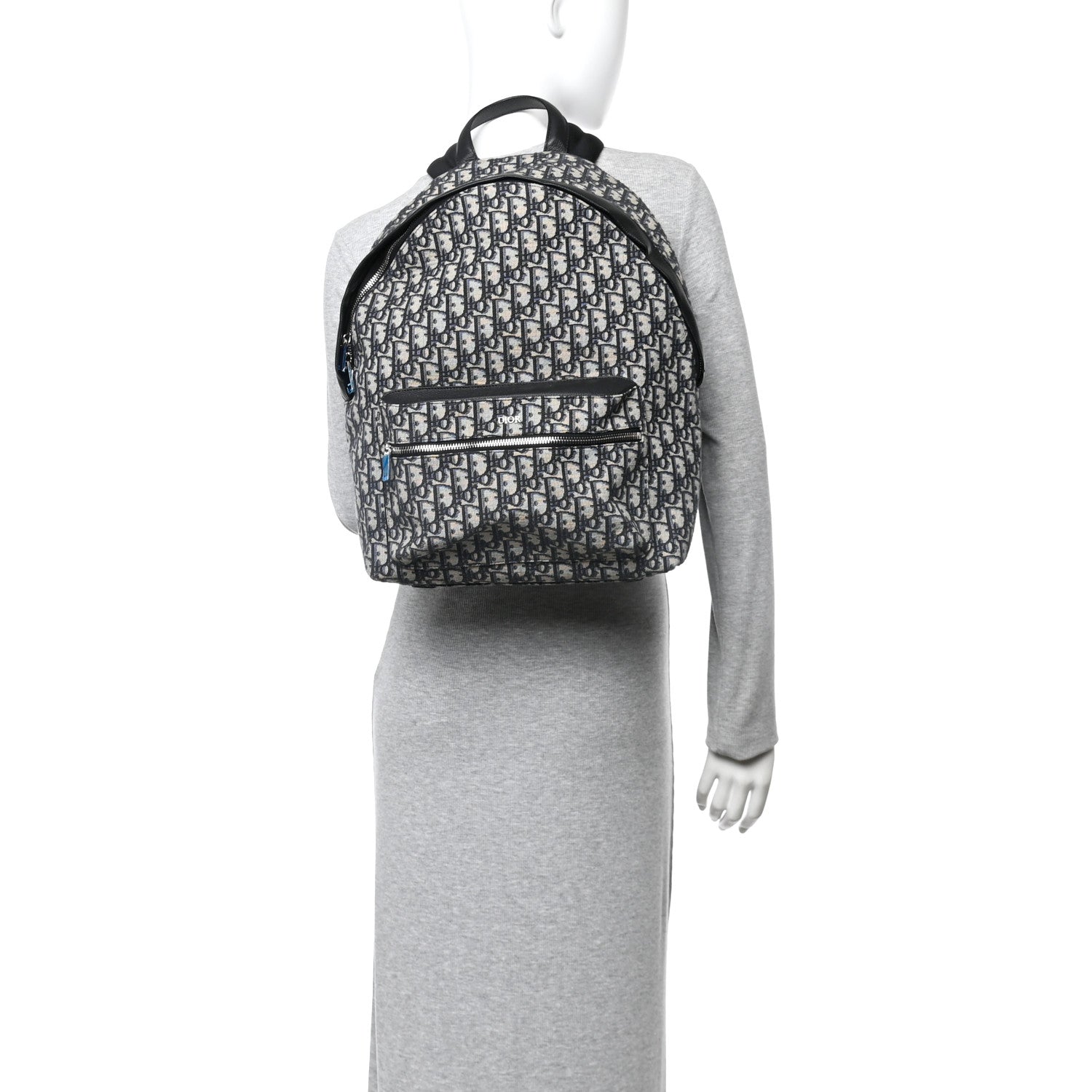 Christian Dior Oblique Calfskin Rider Backpack Beige Black 2 of 9