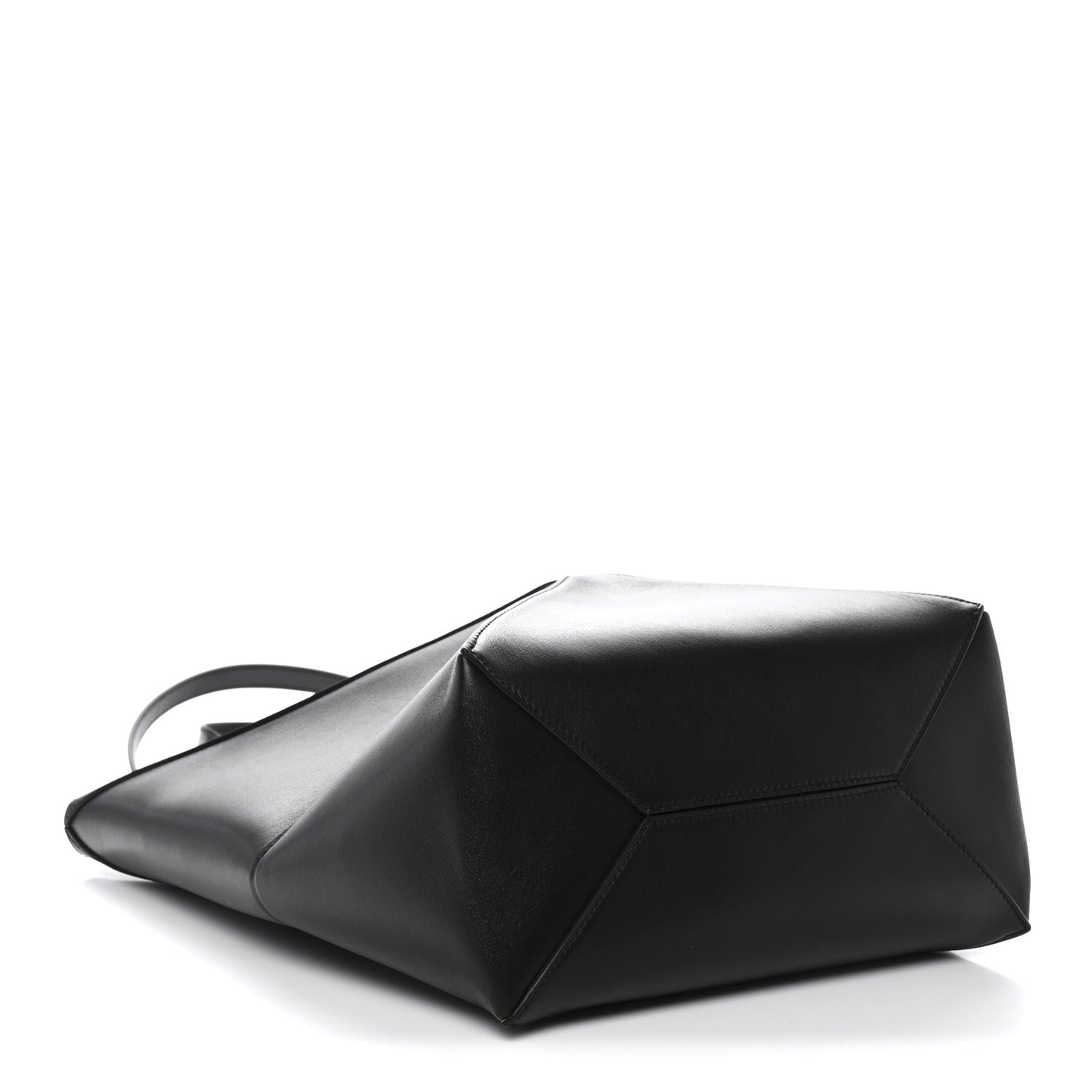 Shiny Calfskin Medium Puzzle Fold Tote Black