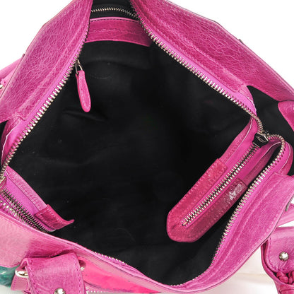Balenciaga Agneau Canvas Floral Giant 21 Silver Hardware City Magenta 5 of 9