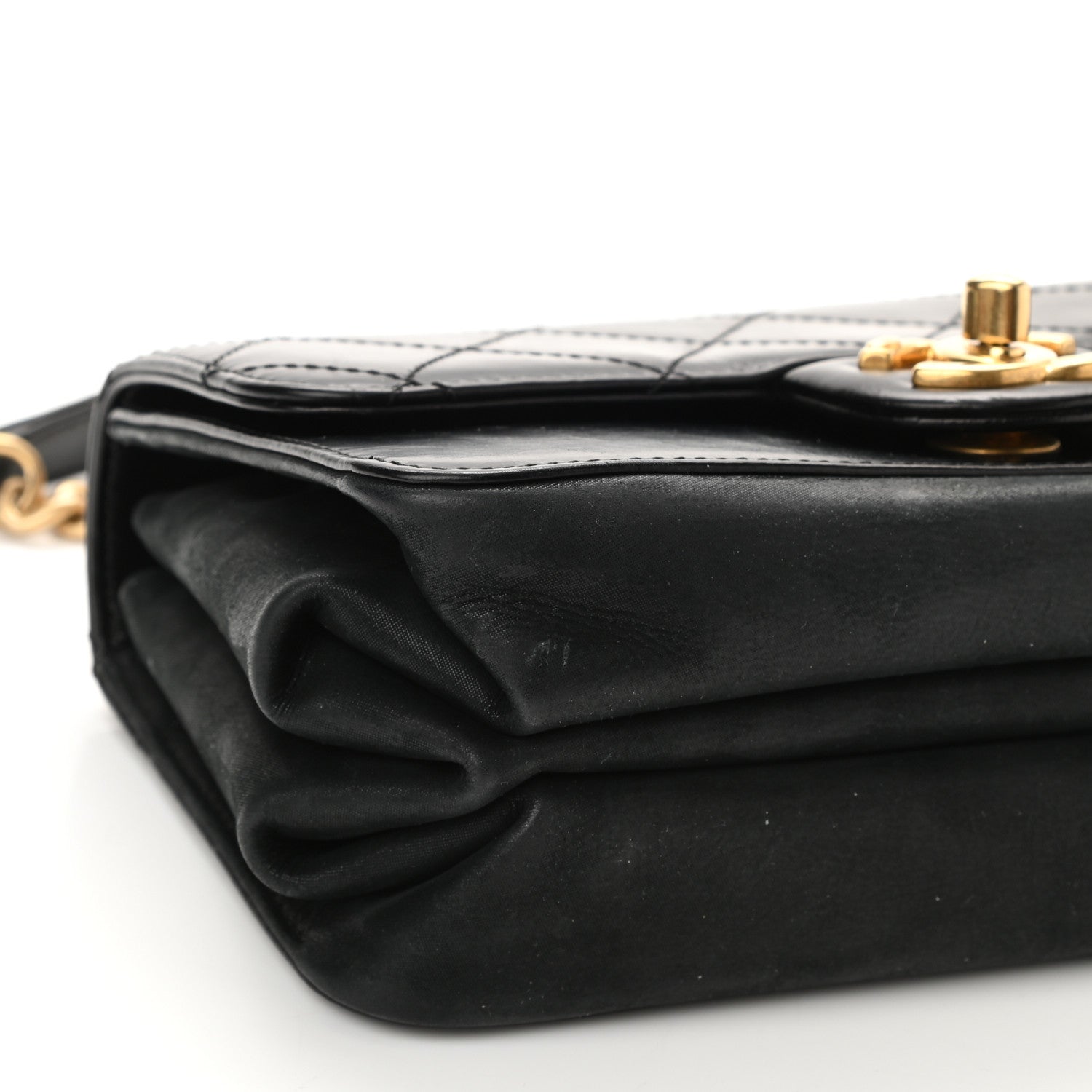 Chanel Iridescent Calfskin Quilted Mini Straight Lined Flap Black 10 of 12