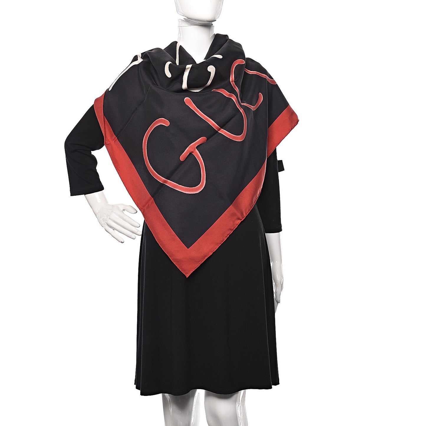 Silk Is Life Square Scarf Black Red
