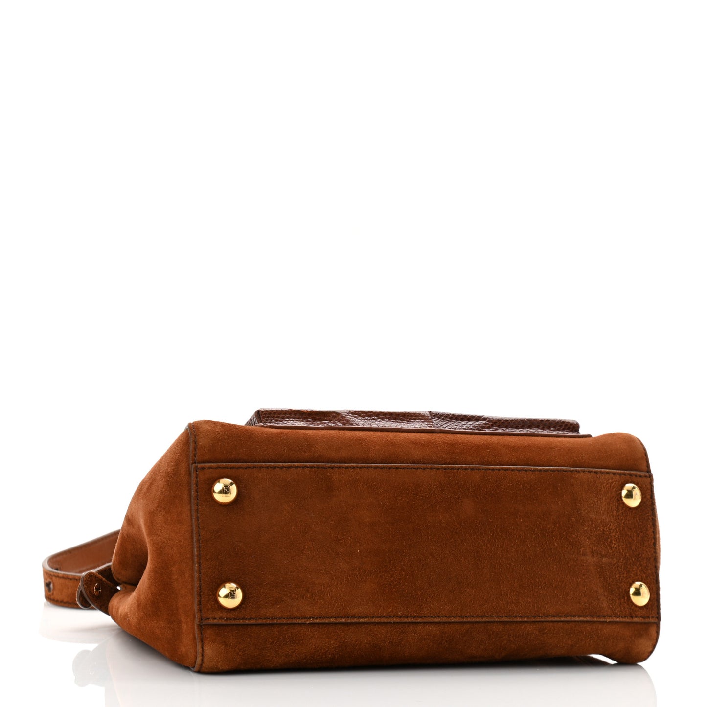 Chamois Karung Shiny Nappa Mini Pocket Peekaboo Iconic Satchel Cuoio Caramello