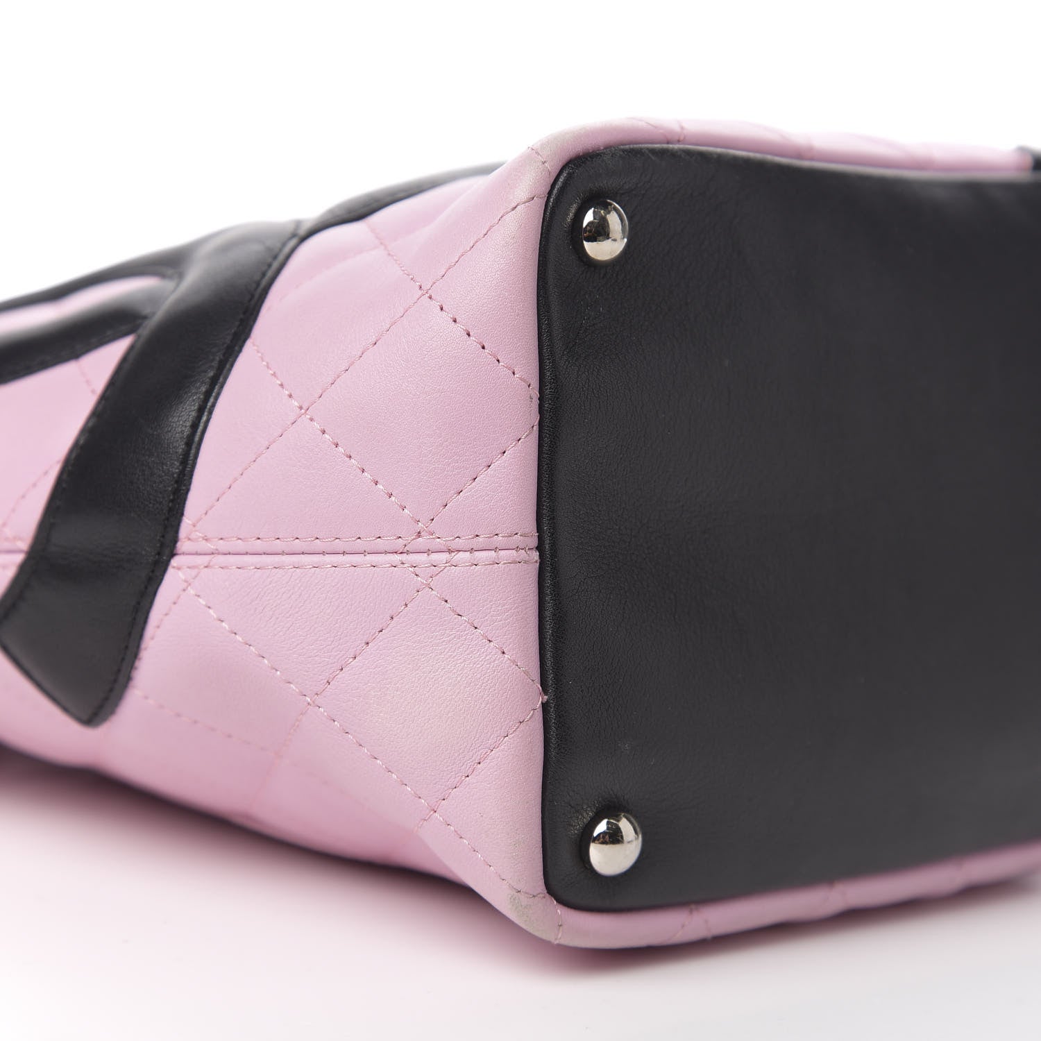 Chanel Calfskin Quilted Medium Cambon Tote Pink Black 10 of 12