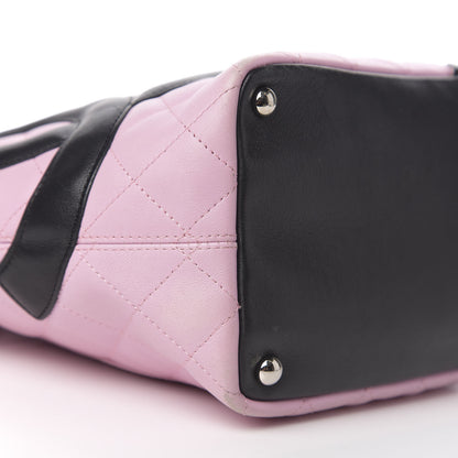 Chanel Calfskin Quilted Medium Cambon Tote Pink Black 10 of 12