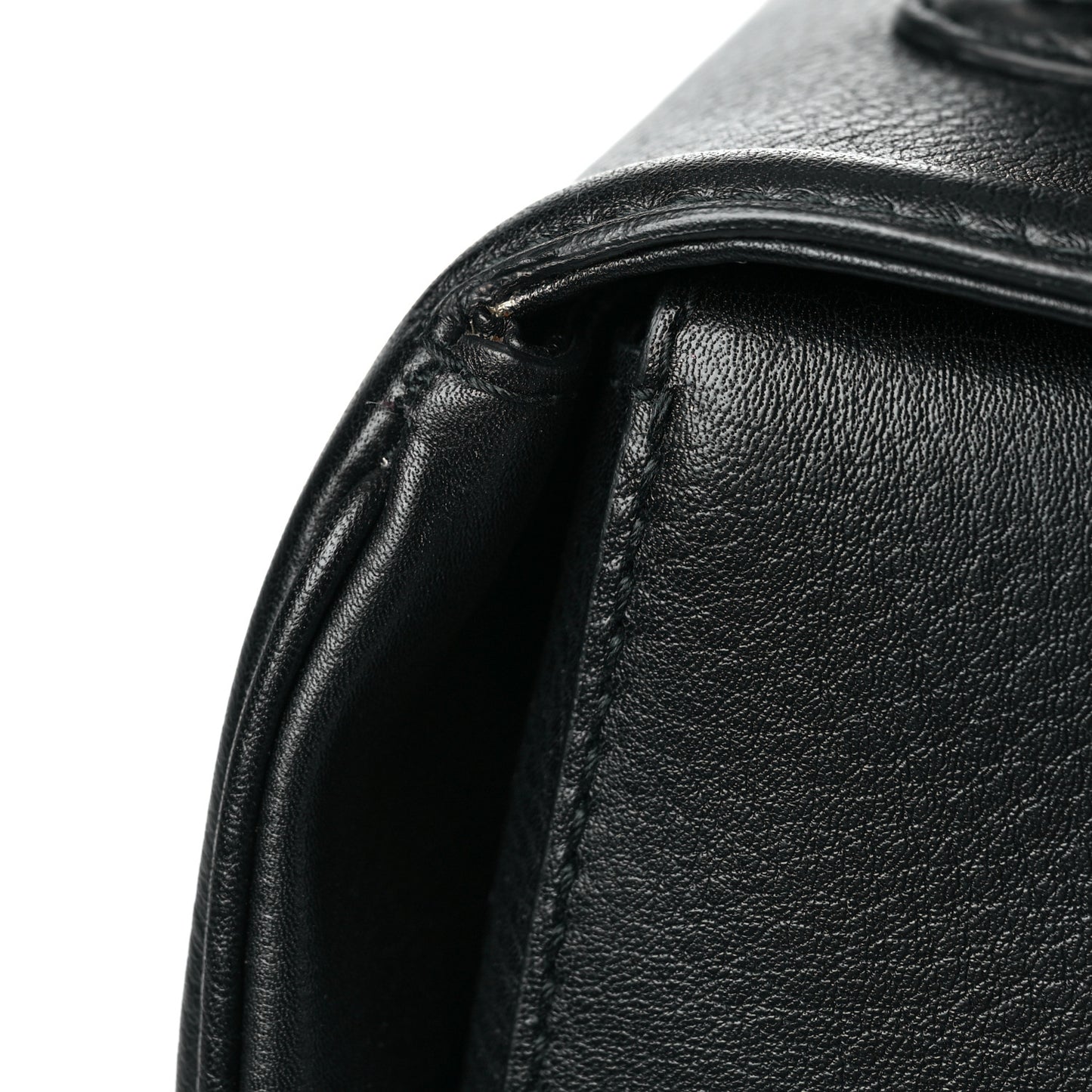 Calfskin Large New Bamboo Top Handle Bag Black