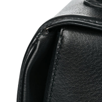 Gucci Calfskin Large New Bamboo Top Handle Bag Black 12 of 13