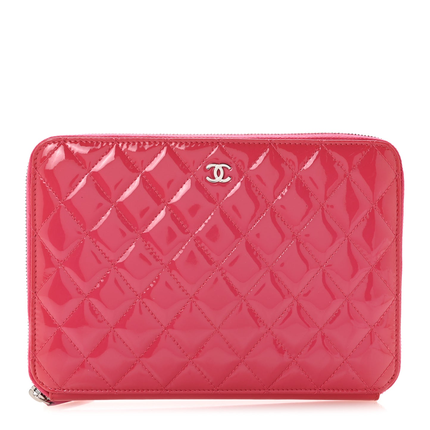 Patent Quilted Organizer Pouch Pink