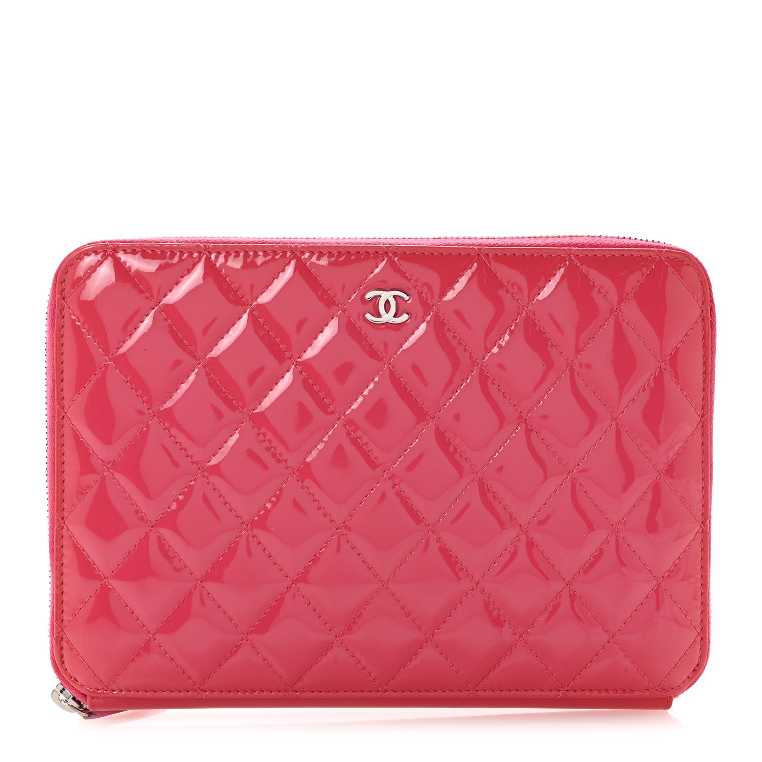Chanel Patent Quilted Organizer Pouch Pink 1 of 11