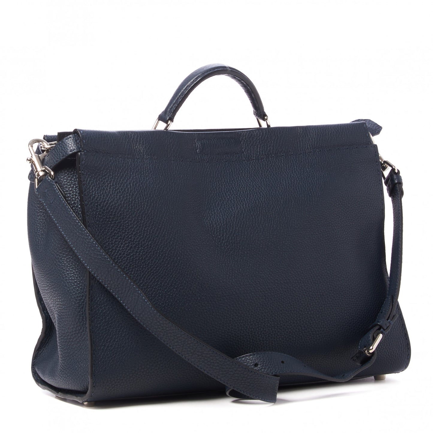 Cuoio Romano Selleria Bi-Color Large Mens Peekaboo Iconic Essential Satchel Lavagna Black