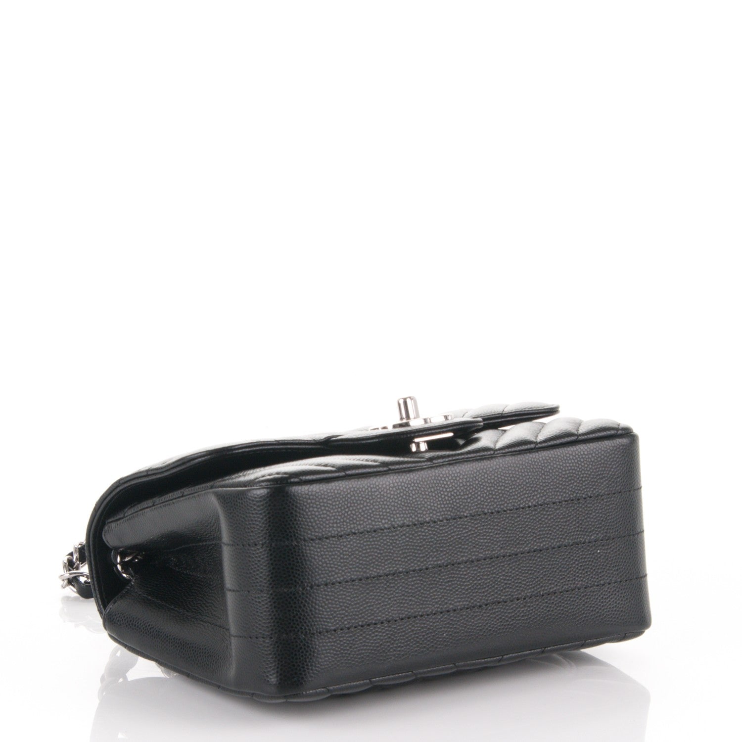 Chanel Caviar Chevron Quilted Mini Square Flap Black 4 of 7