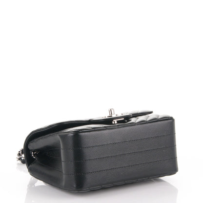 Chanel Caviar Chevron Quilted Mini Square Flap Black 4 of 7