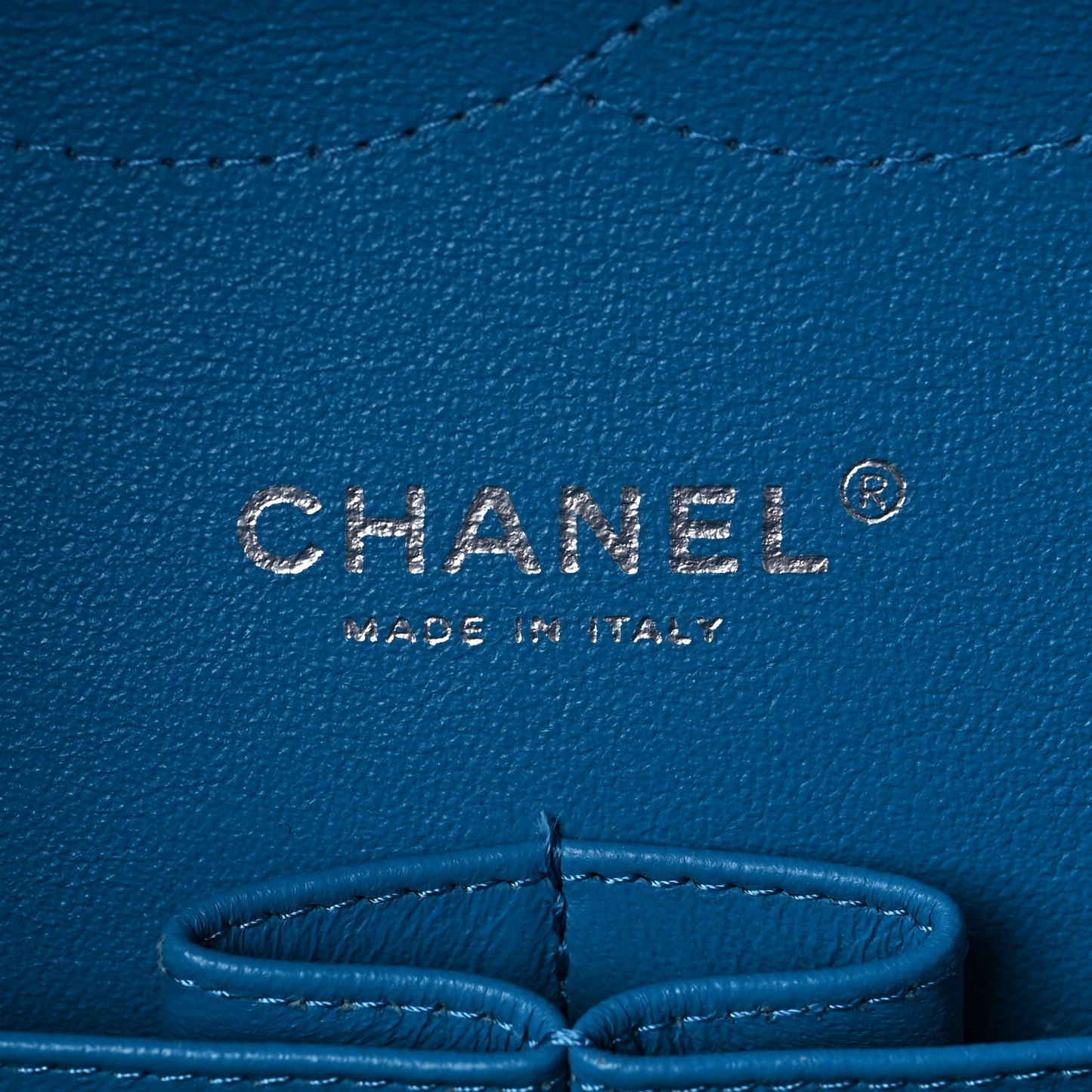Patent Calfskin Quilted Jumbo Double Flap Turquoise